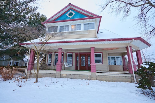 view of front of property with covered porch