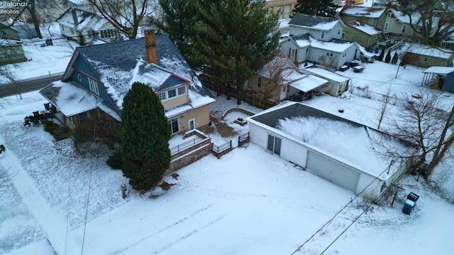 view of snowy aerial view