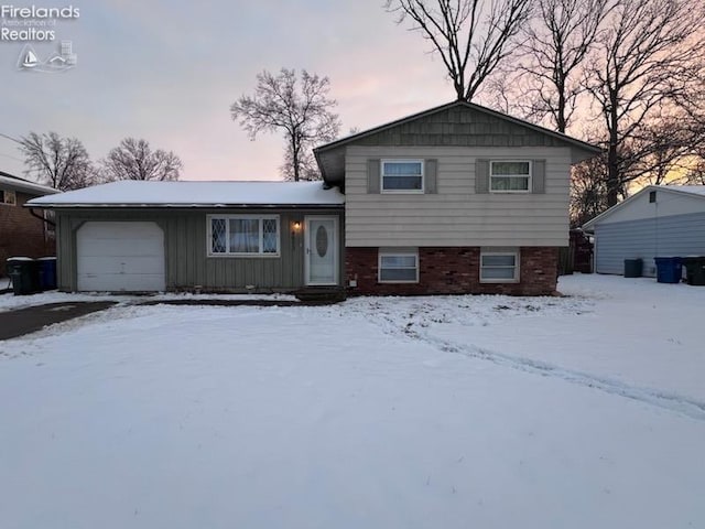 tri-level home with a garage