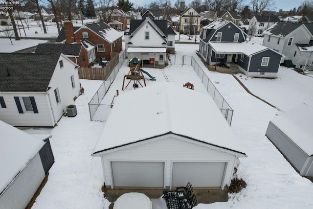 view of snowy aerial view