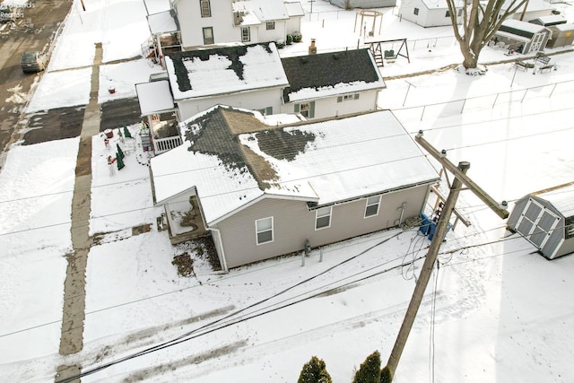 view of snowy aerial view