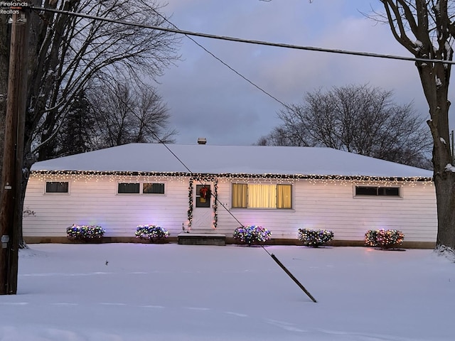 view of single story home