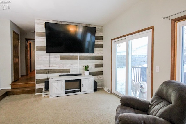 living room with carpet