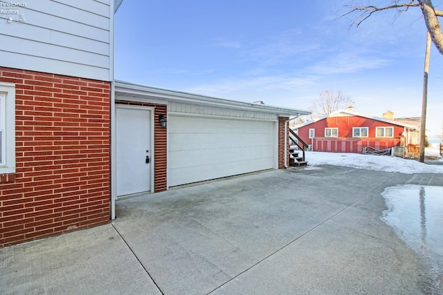 view of garage