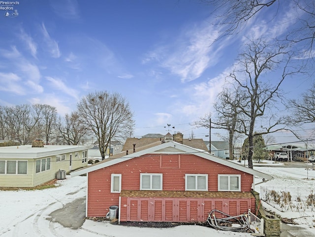 view of snowy exterior