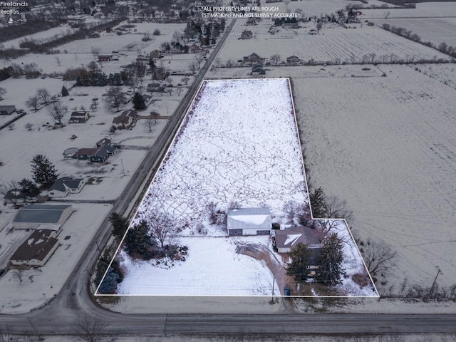 view of snowy aerial view