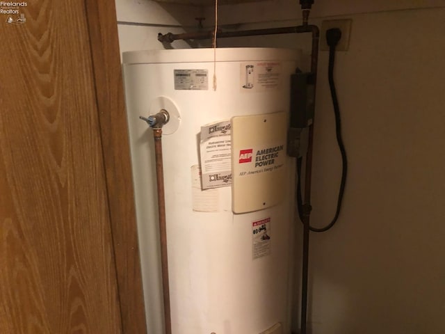 utility room with water heater