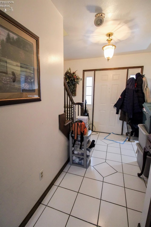 view of tiled foyer