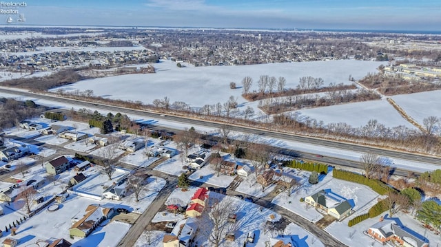 view of snowy aerial view