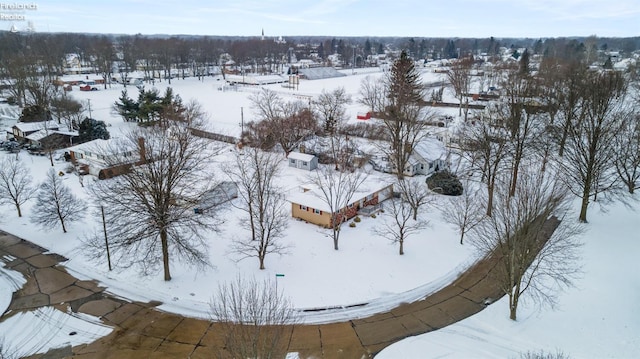 view of snowy aerial view