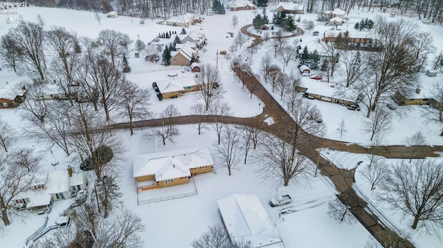 view of snowy aerial view