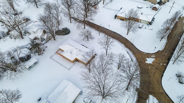 view of snowy aerial view