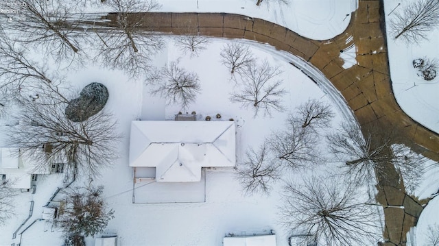 view of snowy aerial view