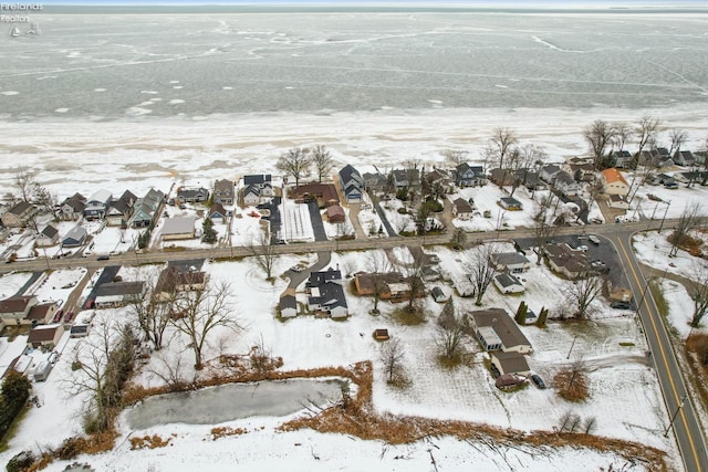 view of snowy aerial view