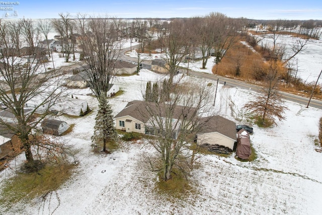 view of snowy aerial view