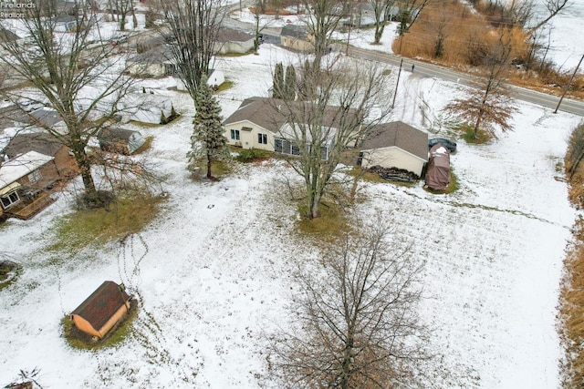 view of snowy aerial view