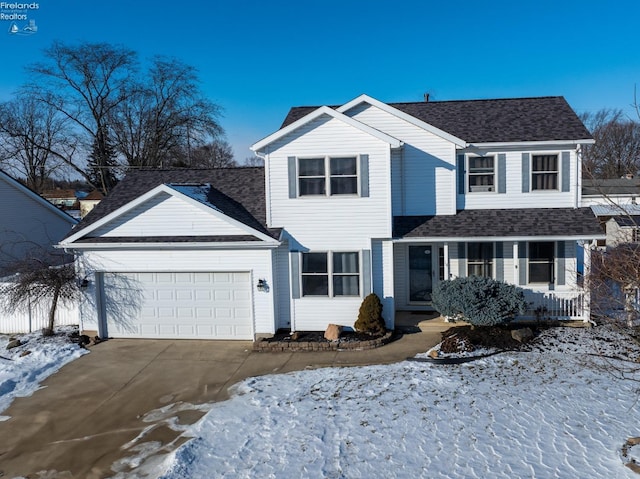 front of property featuring a garage