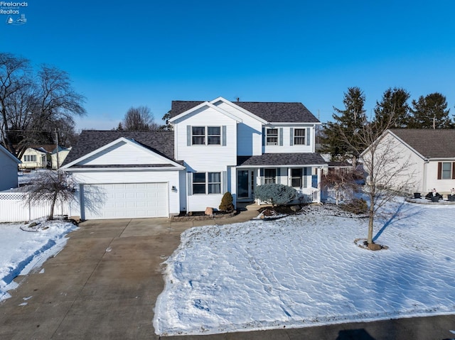 view of front of home with a garage