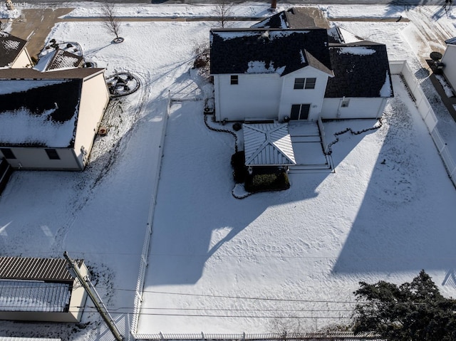 view of snowy aerial view