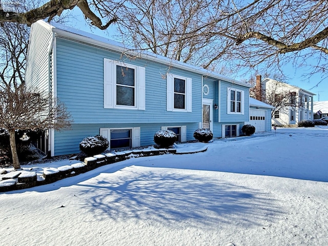 bi-level home with a garage