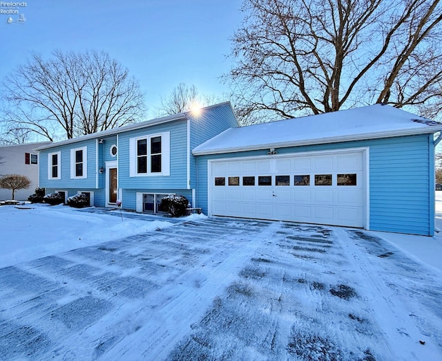 view of front of house with a garage