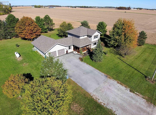 bird's eye view featuring a rural view