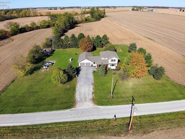 bird's eye view with a rural view