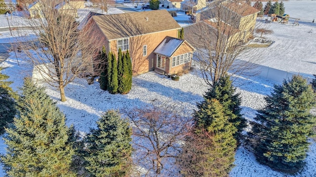 view of snowy aerial view