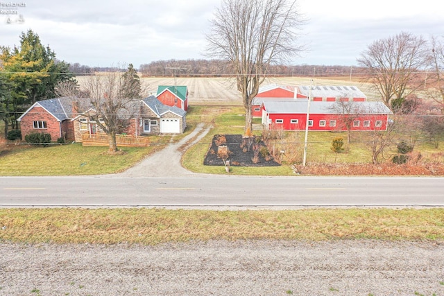 bird's eye view with a rural view