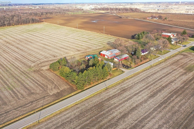 bird's eye view with a rural view