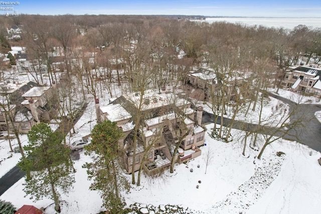 view of snowy aerial view