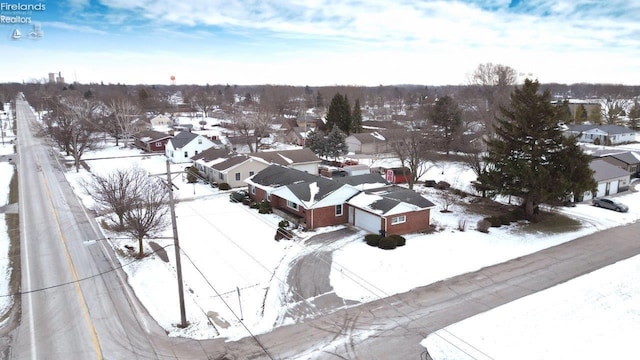 view of snowy aerial view