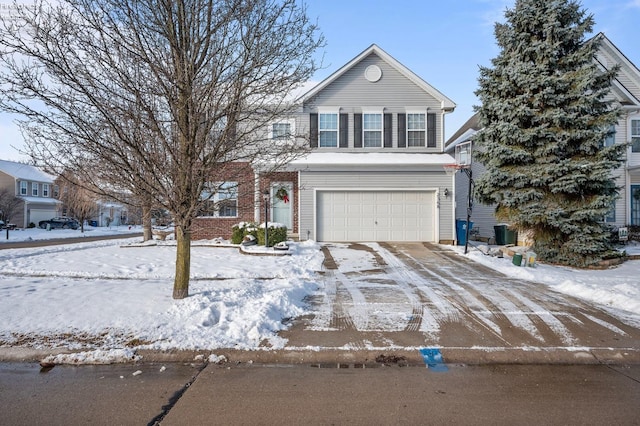 view of front property featuring a garage