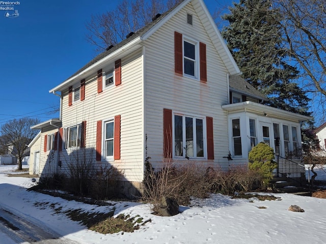 view of snowy exterior