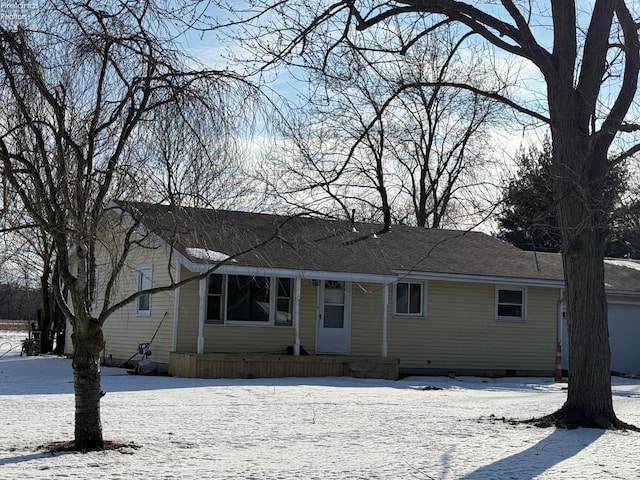 view of single story home