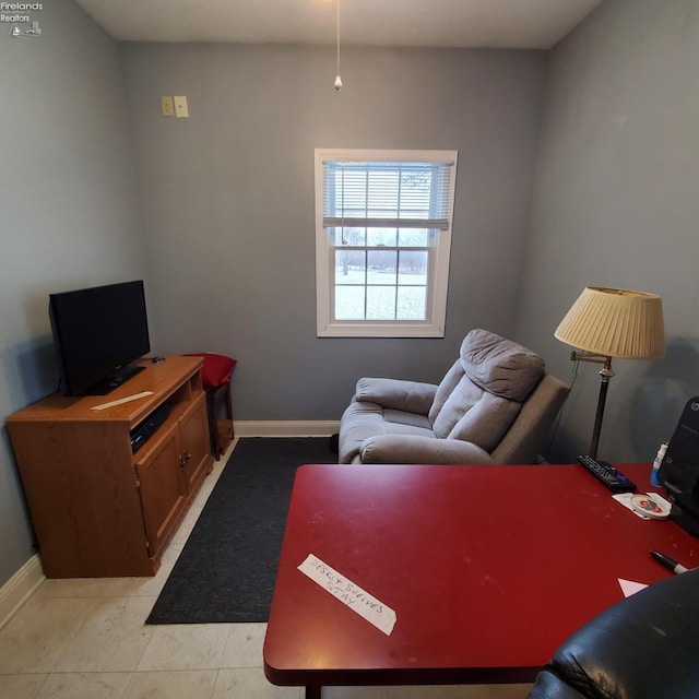 view of tiled living room