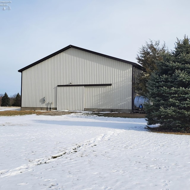 view of snow covered structure