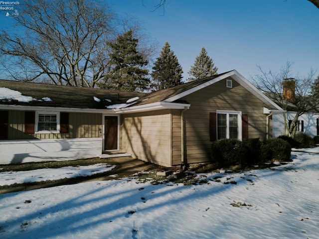 view of snowy exterior