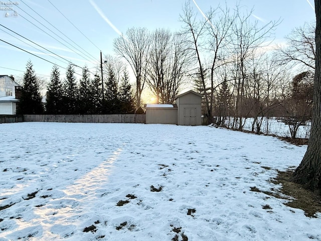 view of snowy yard