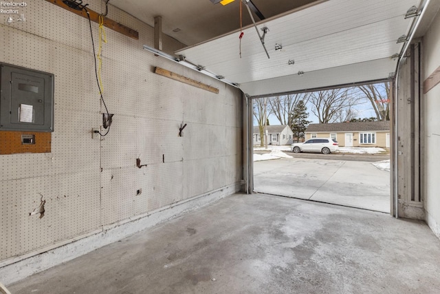 garage with electric panel