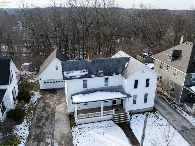 view of snowy aerial view