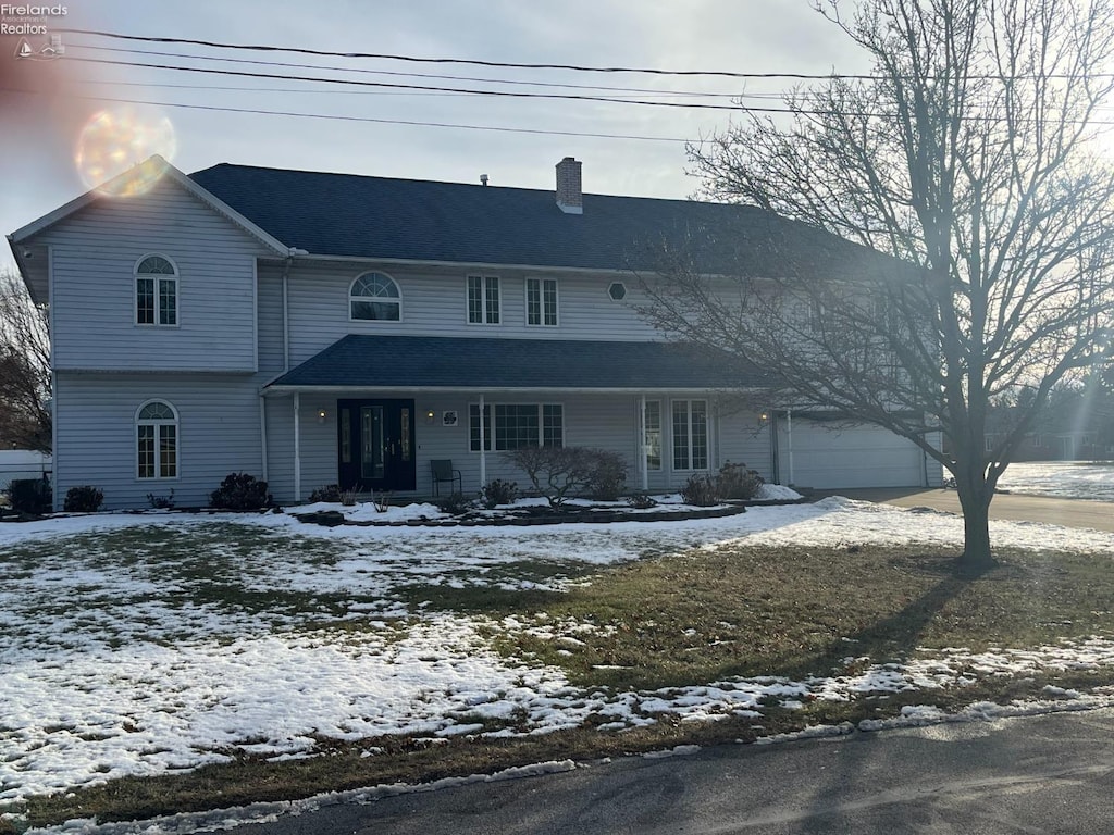 view of front property with a garage