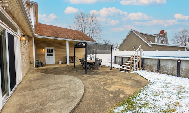 exterior space featuring a pergola