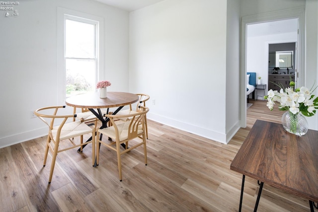 dining room with light hardwood / wood-style floors