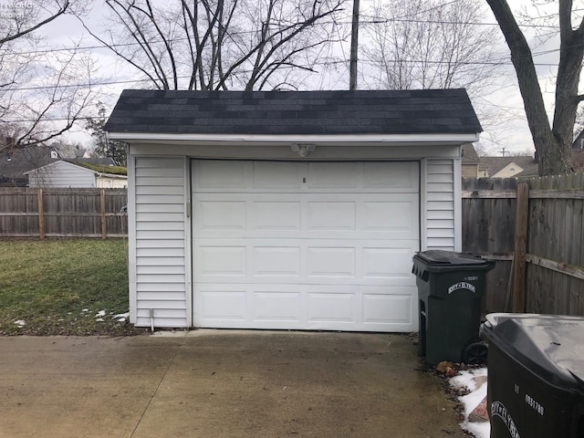 view of garage