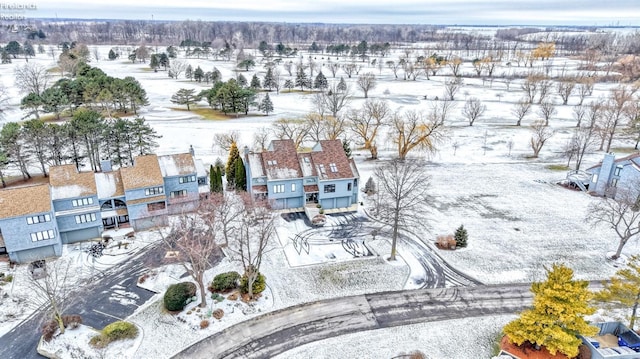 view of snowy aerial view