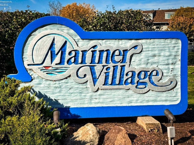 view of community sign