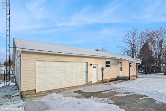 exterior space featuring a garage