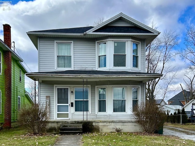 view of front of property with covered porch