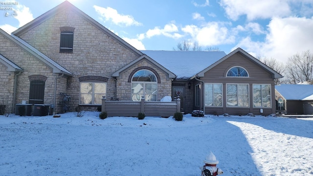 view of front of house with central AC unit